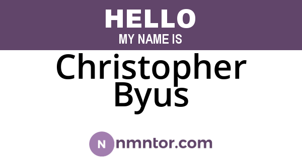Christopher Byus