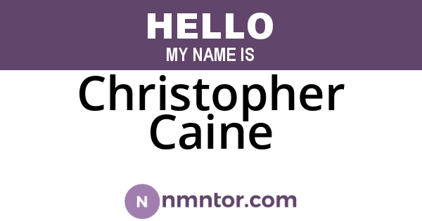 Christopher Caine