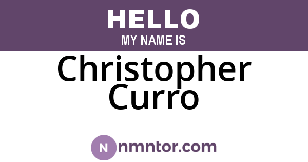 Christopher Curro