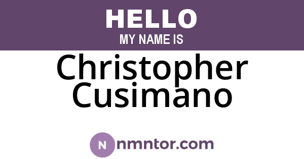 Christopher Cusimano