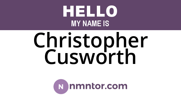 Christopher Cusworth
