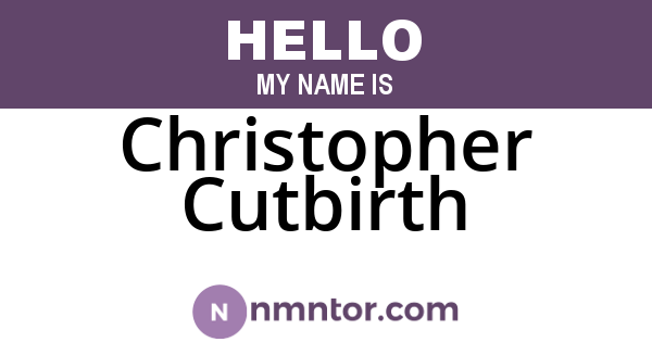 Christopher Cutbirth