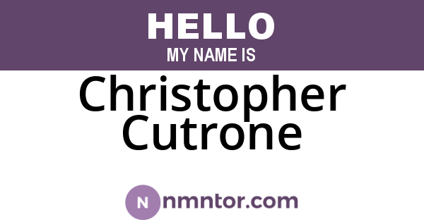 Christopher Cutrone