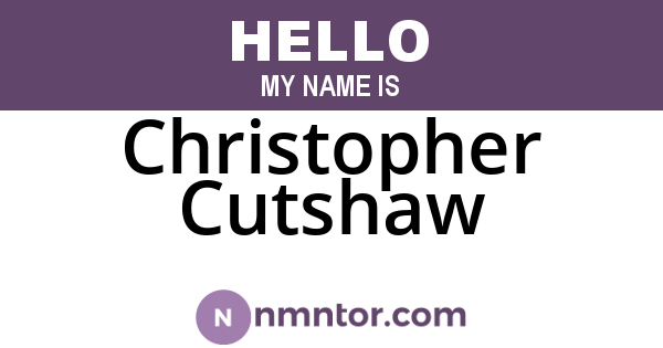 Christopher Cutshaw