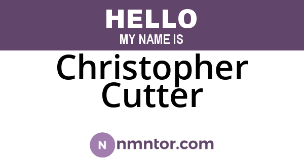Christopher Cutter