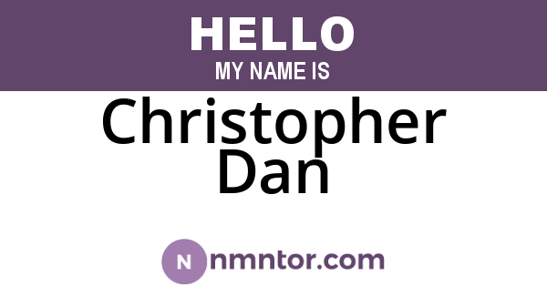 Christopher Dan