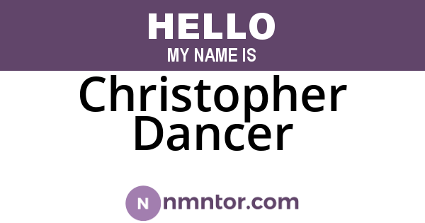 Christopher Dancer