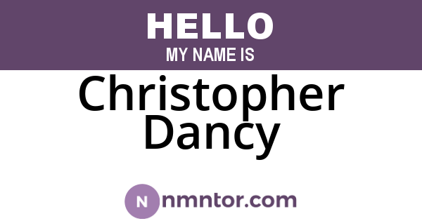 Christopher Dancy