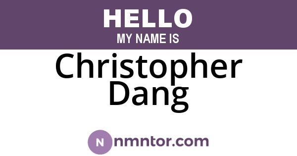 Christopher Dang