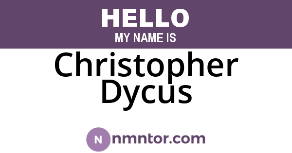 Christopher Dycus