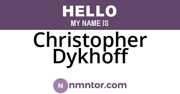 Christopher Dykhoff