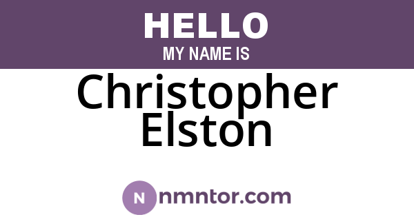 Christopher Elston