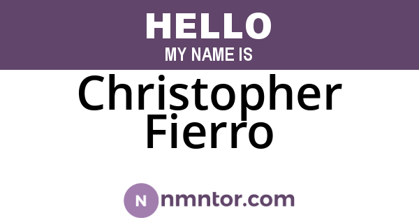Christopher Fierro