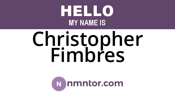 Christopher Fimbres