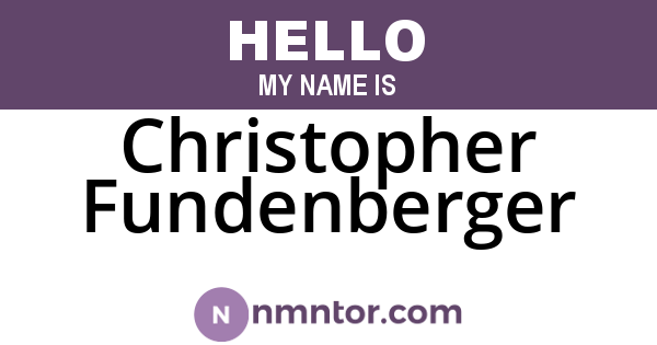 Christopher Fundenberger