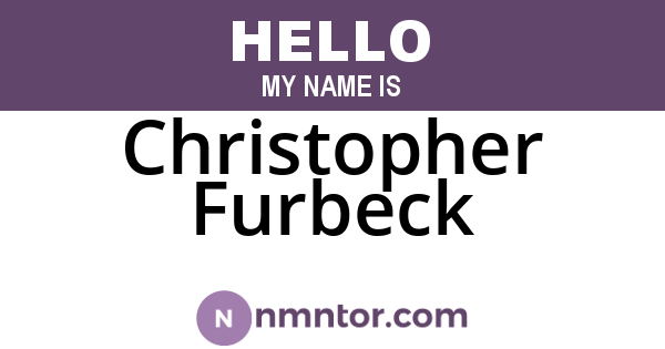 Christopher Furbeck