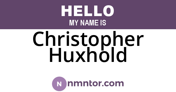 Christopher Huxhold