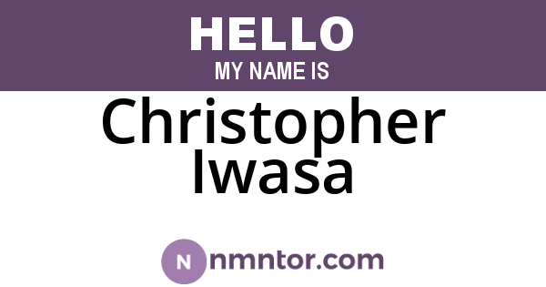 Christopher Iwasa