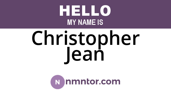 Christopher Jean
