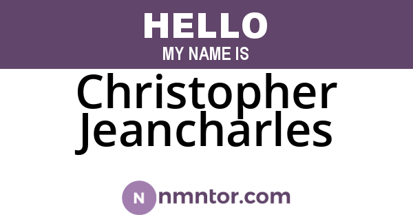 Christopher Jeancharles