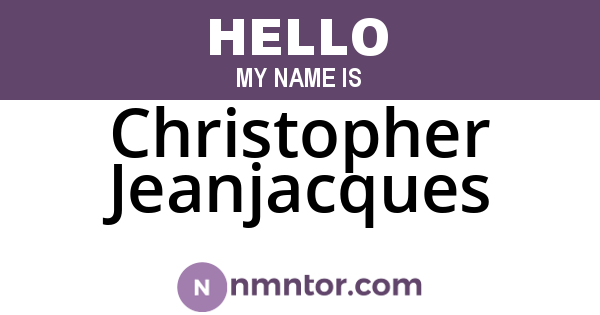 Christopher Jeanjacques