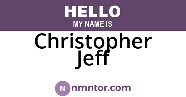 Christopher Jeff