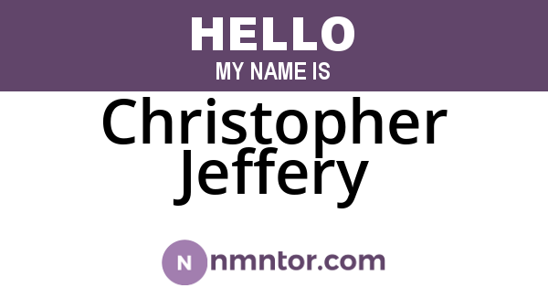 Christopher Jeffery