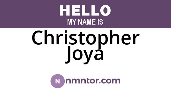 Christopher Joya