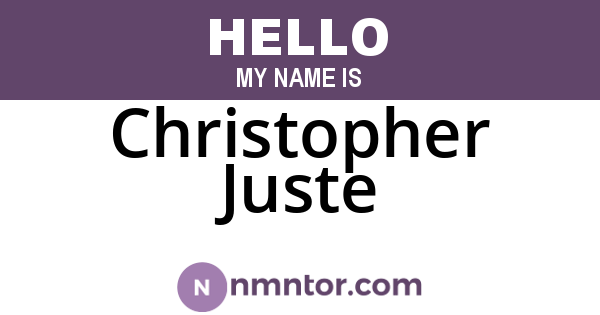 Christopher Juste