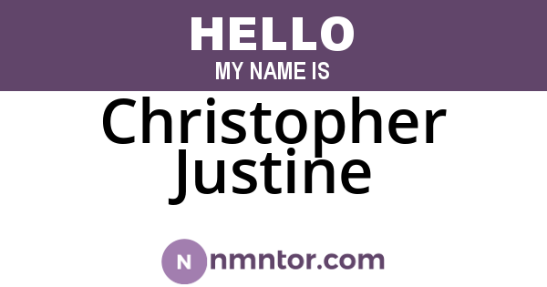 Christopher Justine