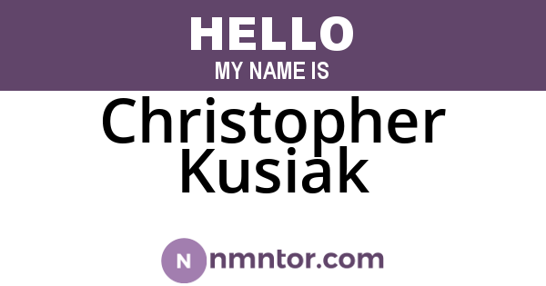 Christopher Kusiak