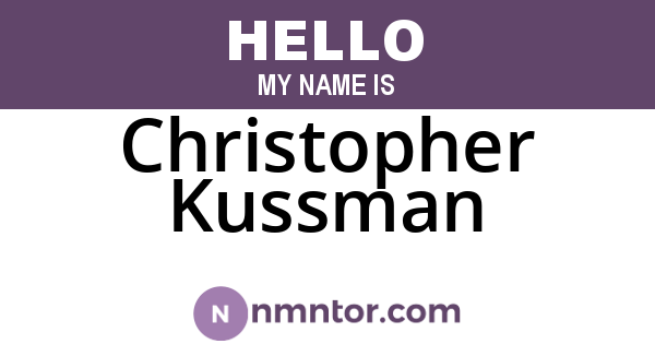 Christopher Kussman