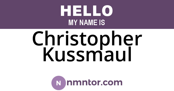 Christopher Kussmaul