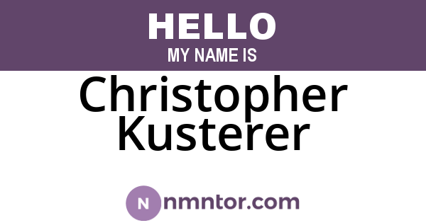 Christopher Kusterer