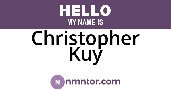 Christopher Kuy