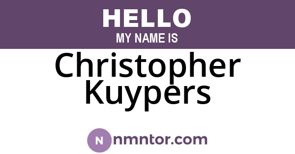 Christopher Kuypers