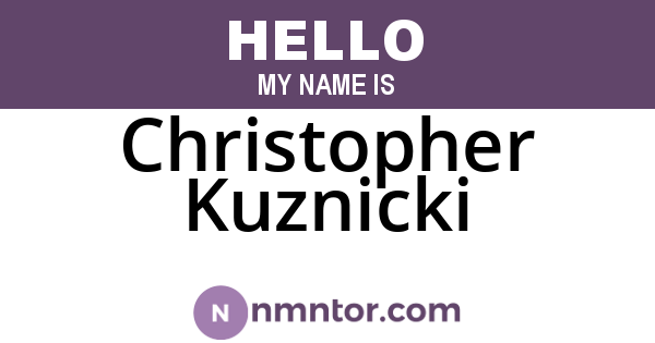 Christopher Kuznicki
