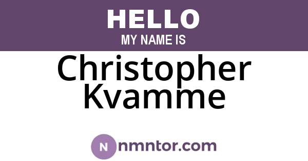 Christopher Kvamme