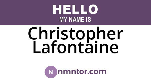 Christopher Lafontaine