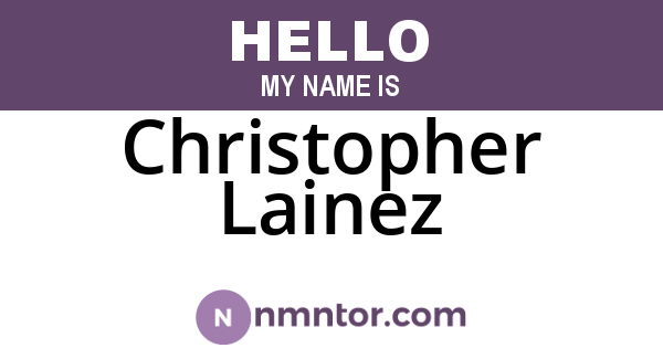 Christopher Lainez