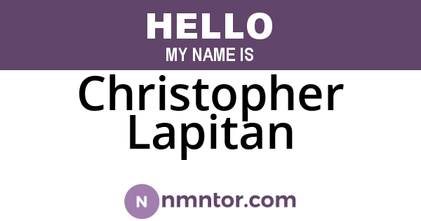 Christopher Lapitan