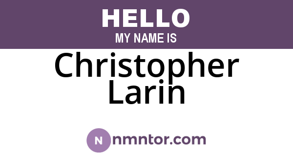 Christopher Larin