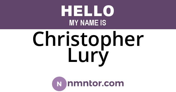 Christopher Lury