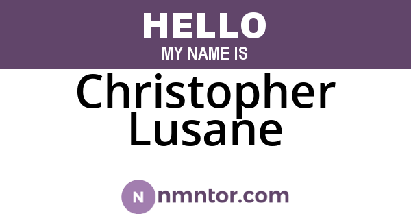 Christopher Lusane