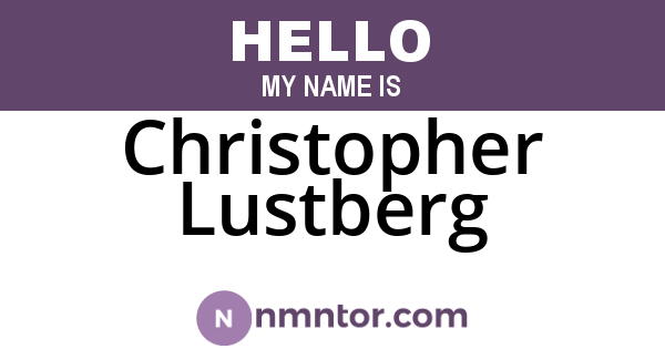 Christopher Lustberg