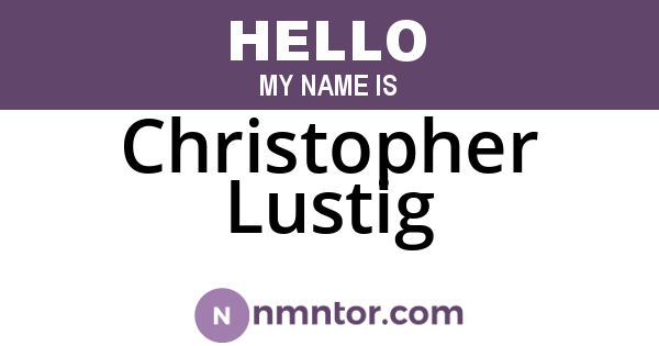 Christopher Lustig