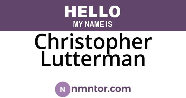 Christopher Lutterman