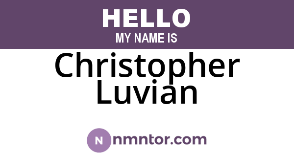 Christopher Luvian
