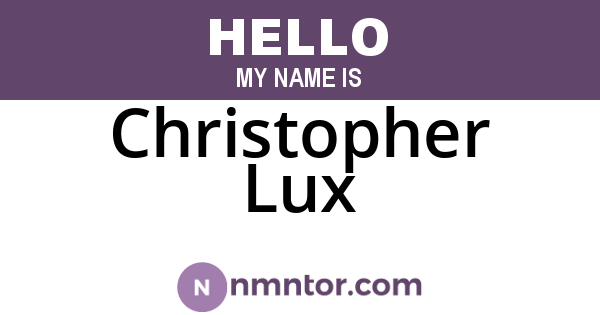 Christopher Lux