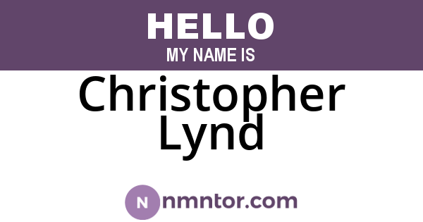 Christopher Lynd